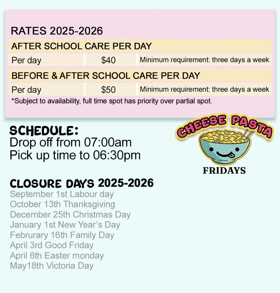 Rates per day 2025-2026